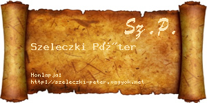Szeleczki Péter névjegykártya