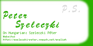 peter szeleczki business card